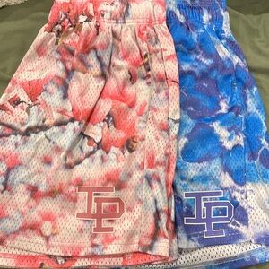 Inaka Power Pink and Blue Mesh Shorts